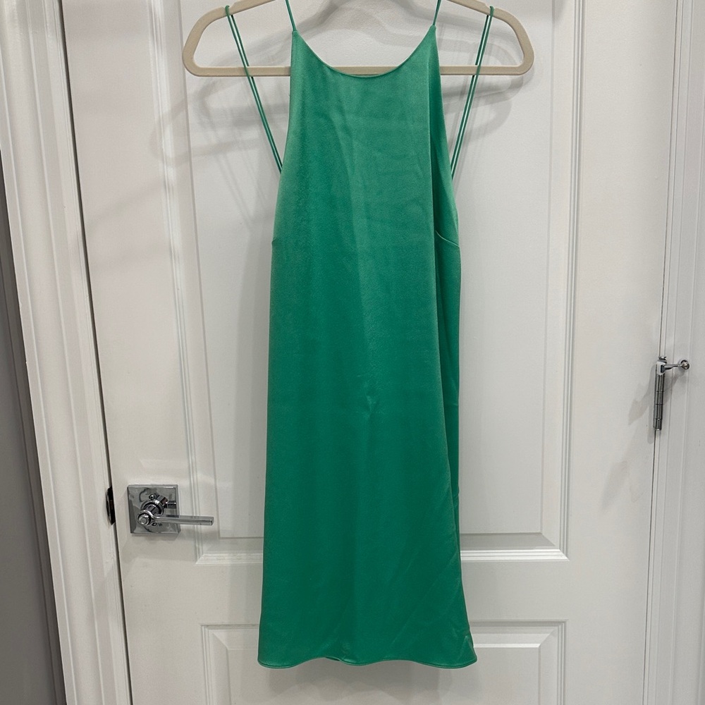 Alice + Olivia Vibrant Green Backless Dress